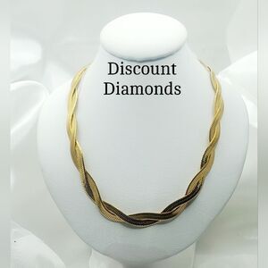 18K  Gold Titanium Two Strand Choker Necklace